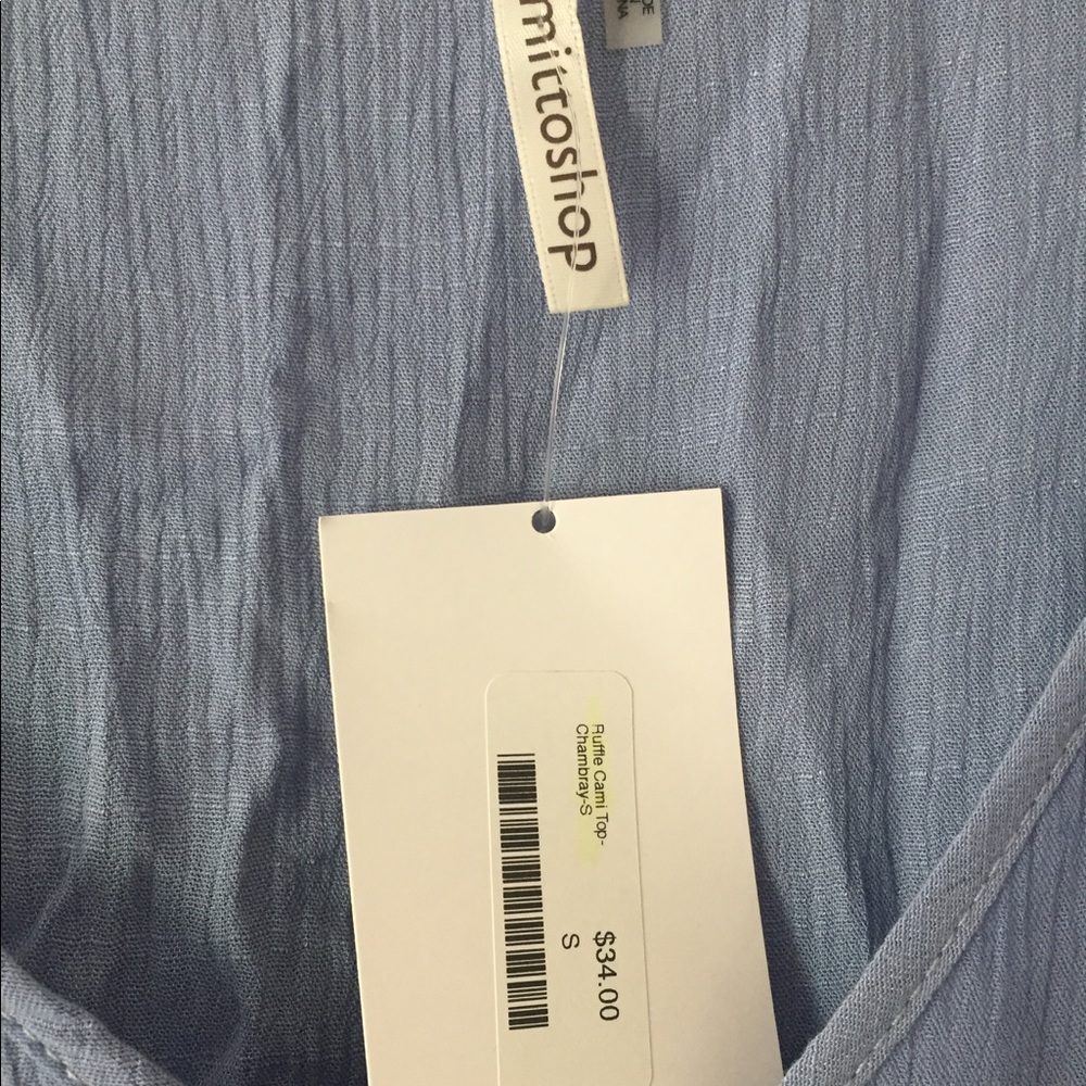 Periwinkle ruffle cami top