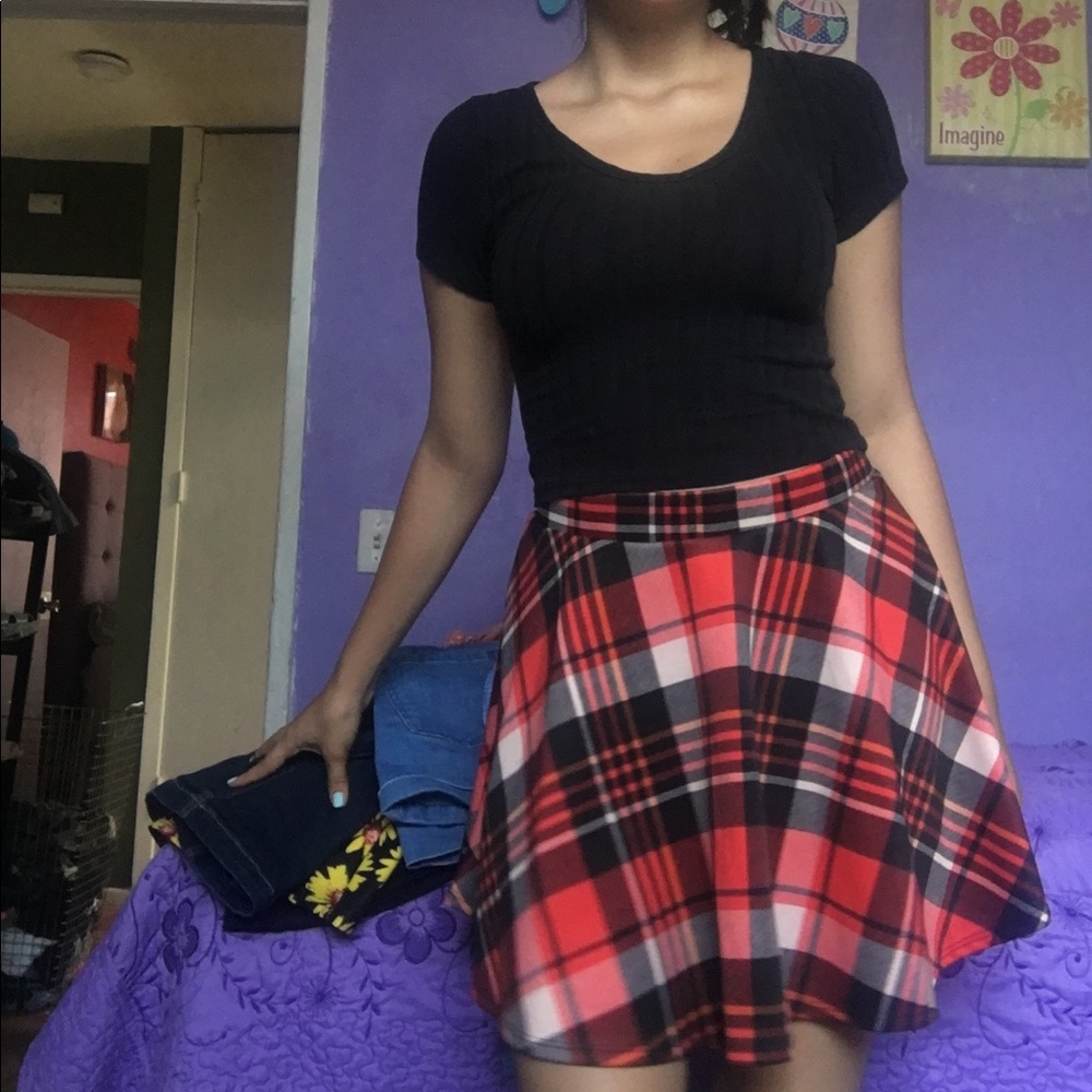 plaid skater skirt