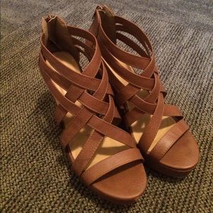 Brown sandal wedges