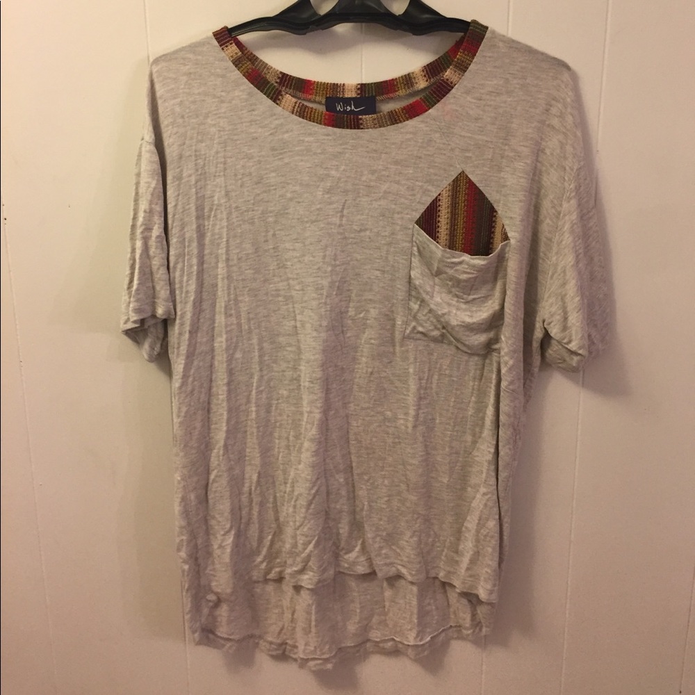 High low shirt with knitted details