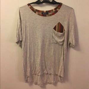 High low shirt with knitted details