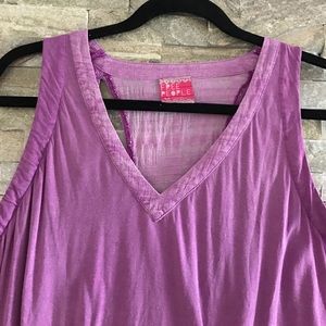 FREE PEOPLE mixed fabric top