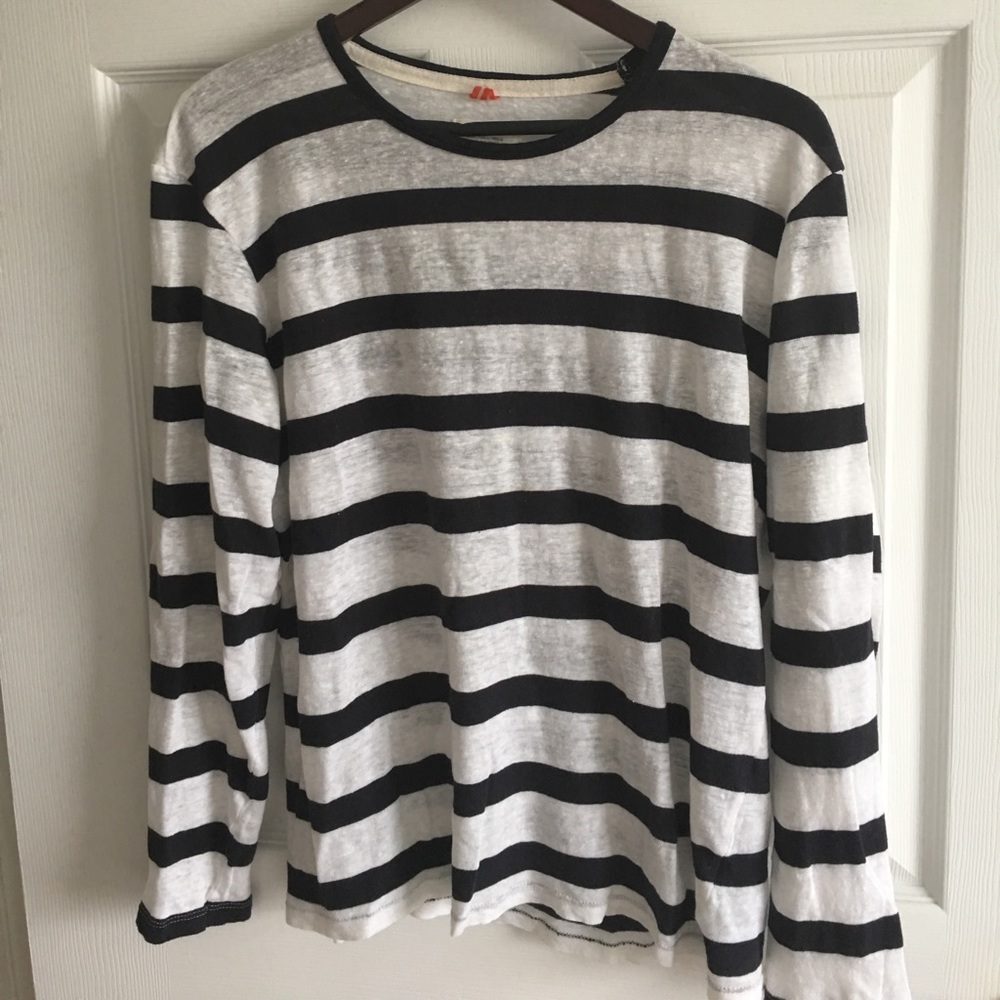 ZARA MAN white/blue long sleeve shirt