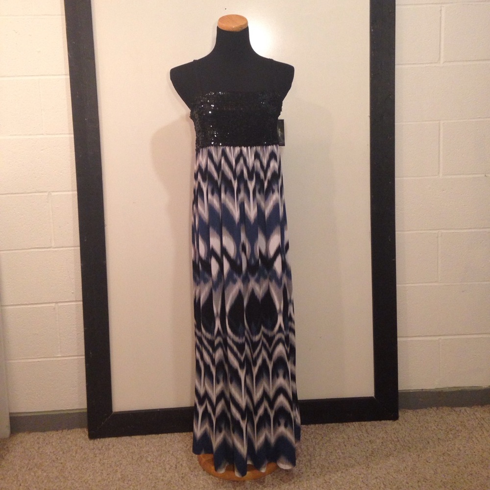 Macy's Alfani Sequined Maxi Dress Medium