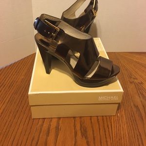 Michael Kors Platform Metallic Bronze Heels