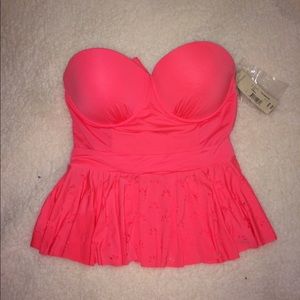 Peplum swim top