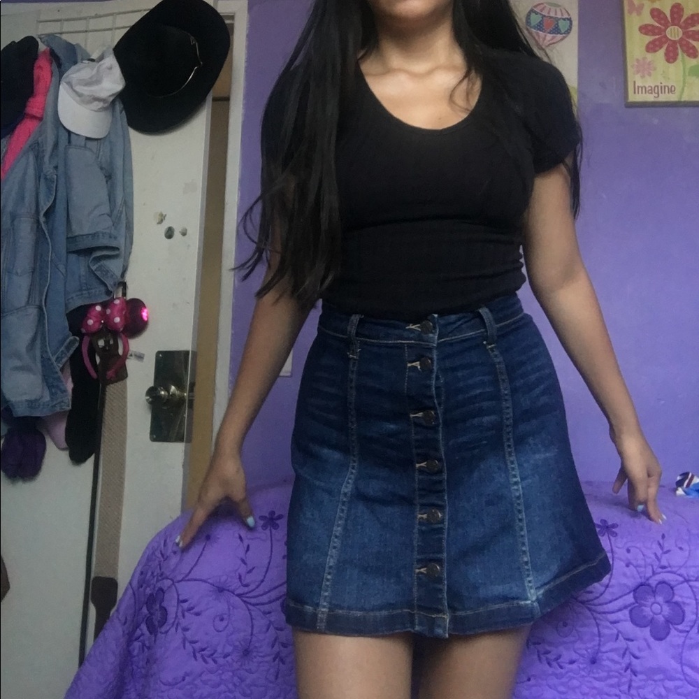 button up skater skirt