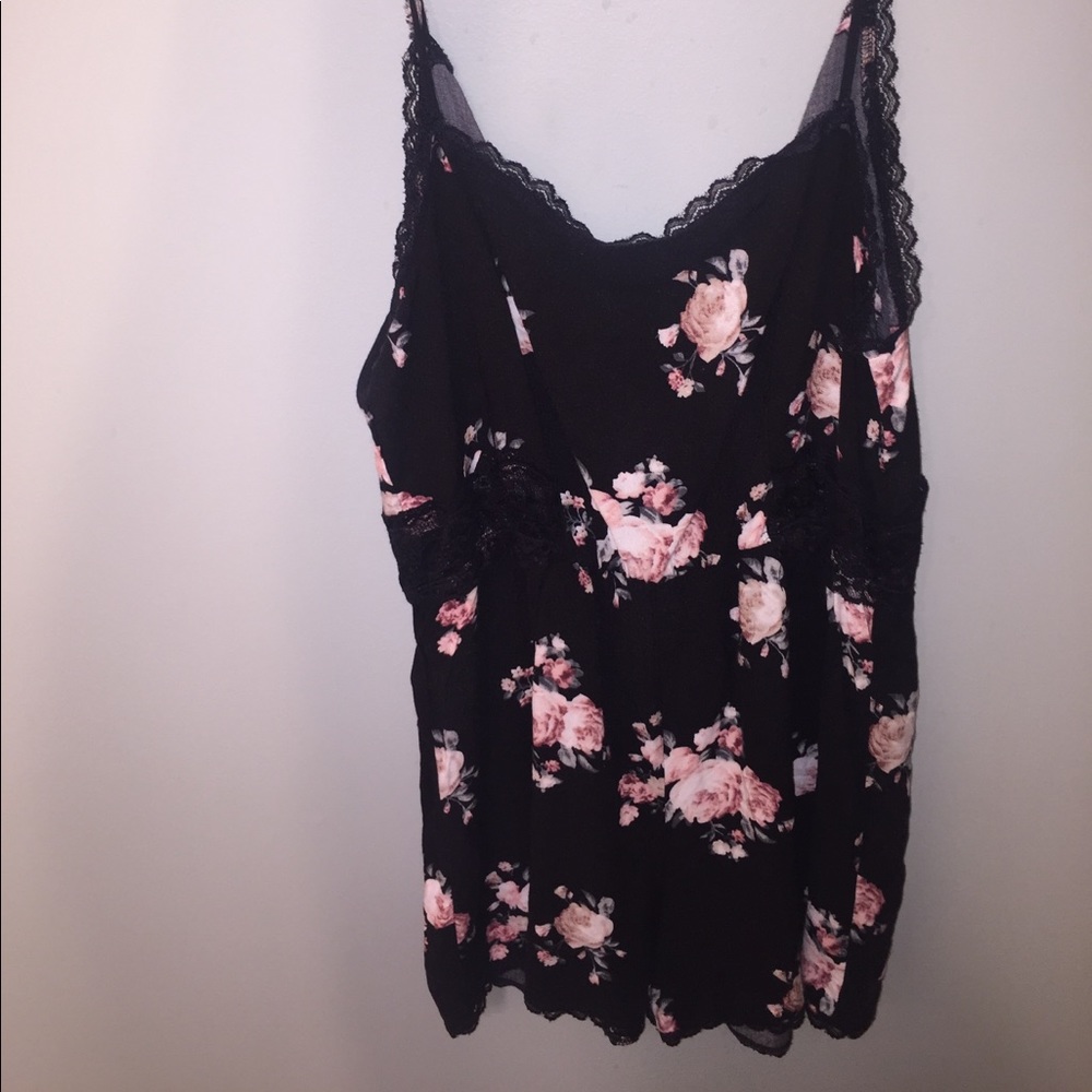 Black floral romper