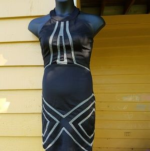 Black and Nude Cocktail Dress