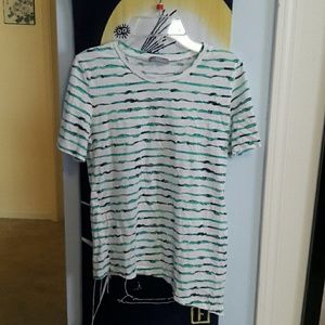 Zara striped asymmetrical tee