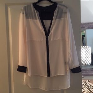 Sanctuary Button-Down Chiffon Blouse