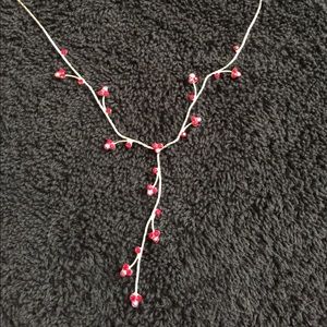 Red vine necklace. Delicate with a lot of sparkle