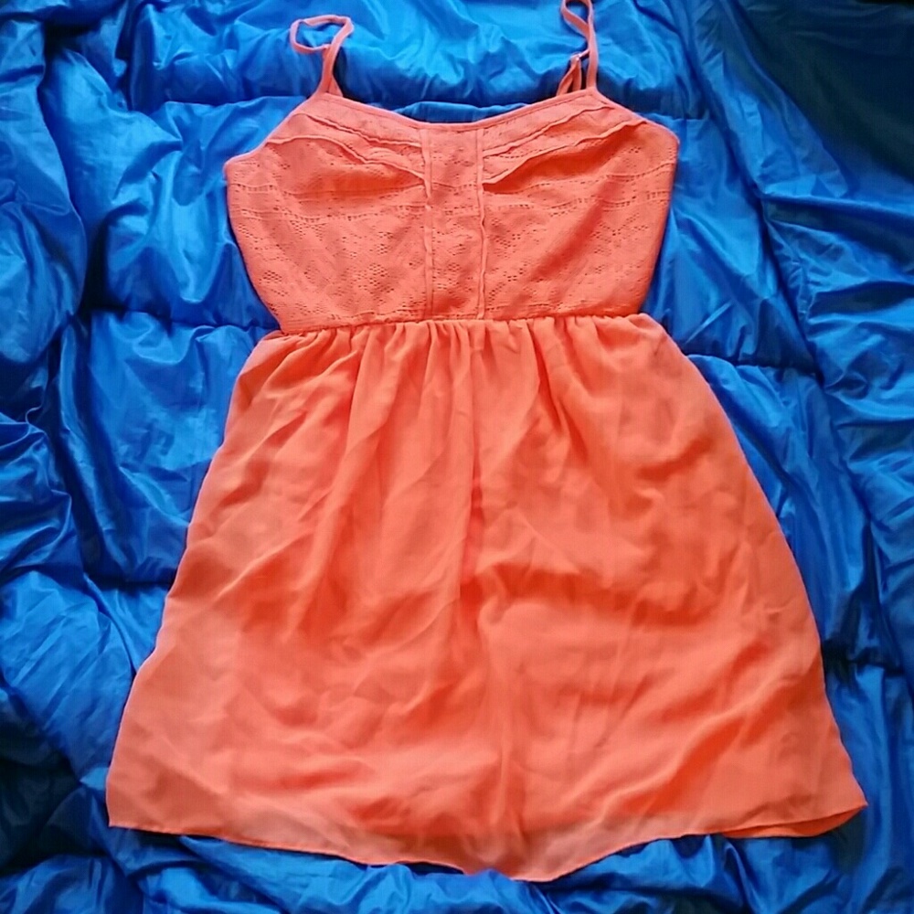 Coral A-Line Mini Dress