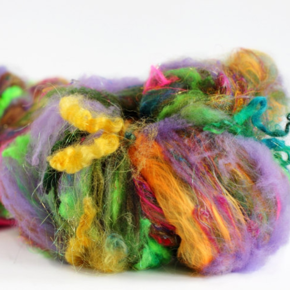 Atomic Blue Fiber Batt for Spinning/Felting 3.2 oz