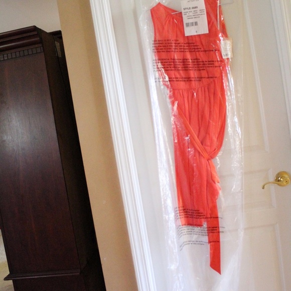 After Six Bridesmaid Dress 6689 Tangerine TangoNWT - Picture 3 of 4