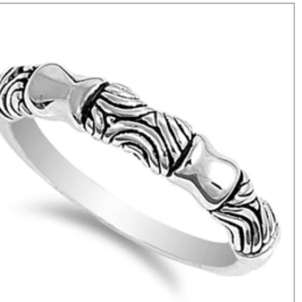 Bamboo with 3 sides Sterling Silver 925 Ring