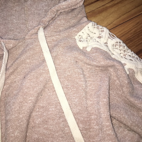 Forever 21 Cropped Hoodie with lace shoulders - Picture 3 of 7