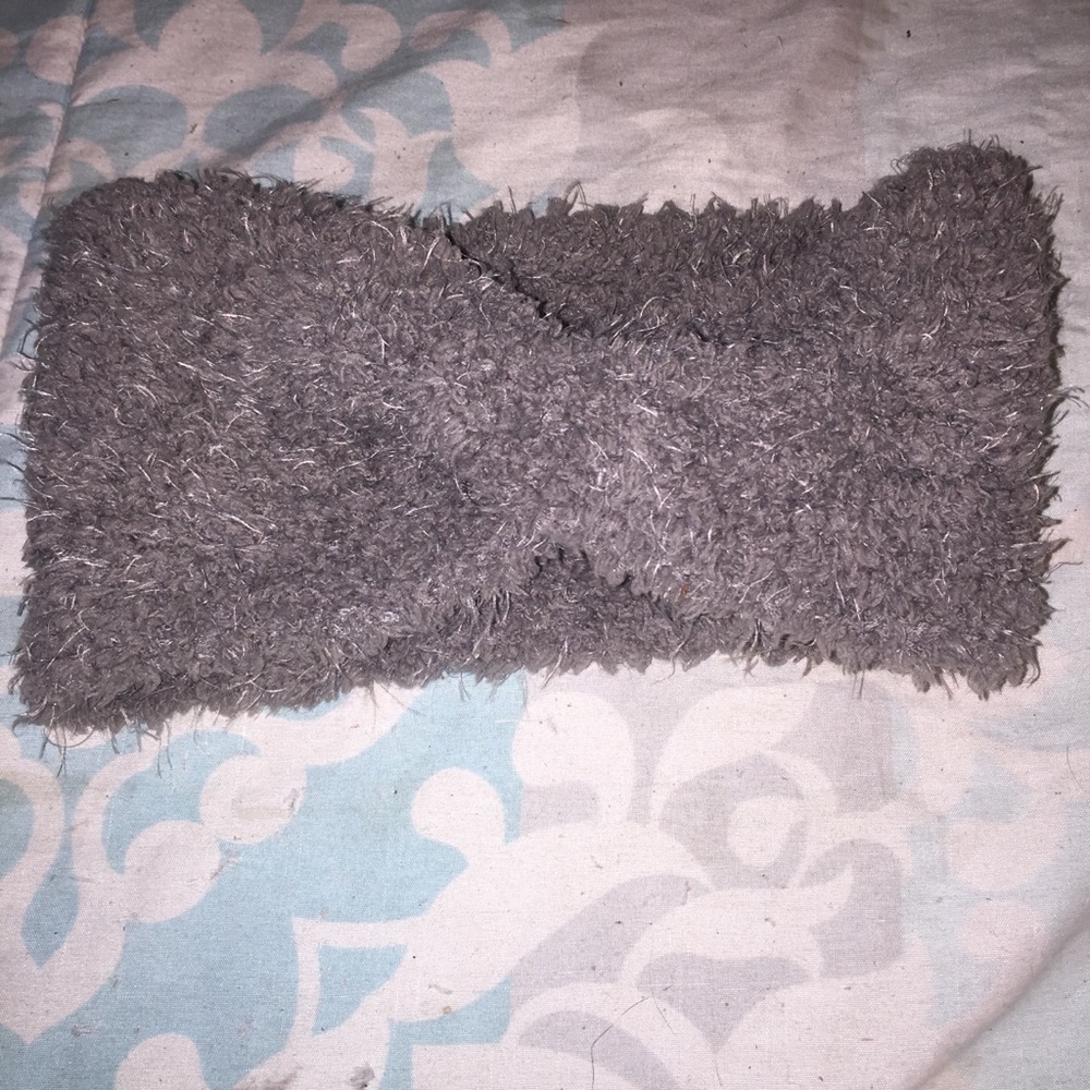Gray Fuzzy Headband