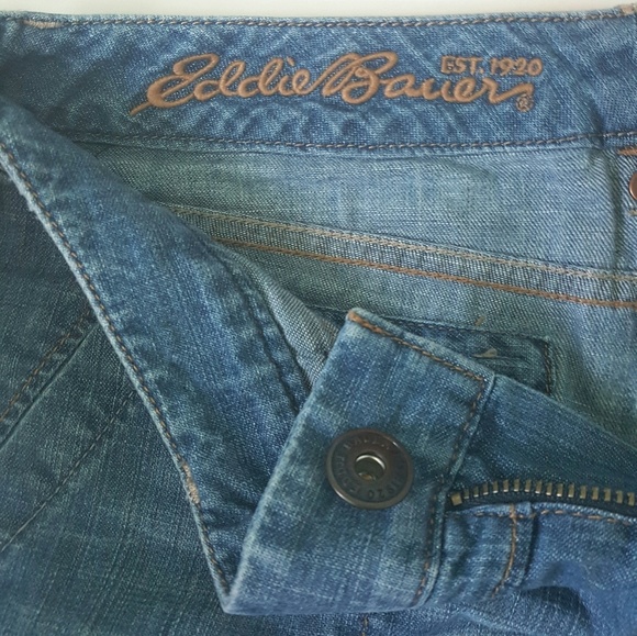 *SOLD* New Eddie Bauer Jean Cuff Shorts - Picture 3 of 7