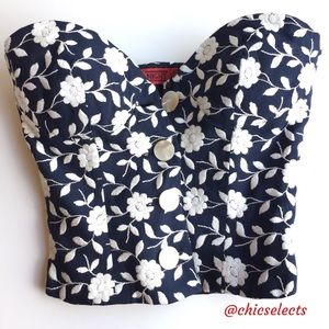 NIGHT VALENTINO EMBROIDERED CORSET-BUSTIER SIZE S