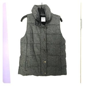 Gray and Black Heathered Tweed Vest