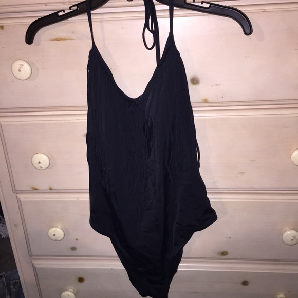 Black Halter Style One Piece - Picture 1 of 2