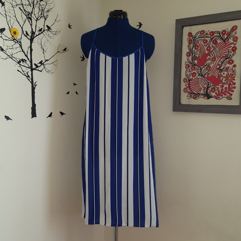 J. Crew blue/white striped dress