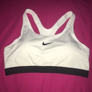 White Padded Nike Sports Bra