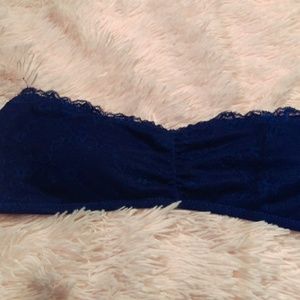 Blue strapless bralette