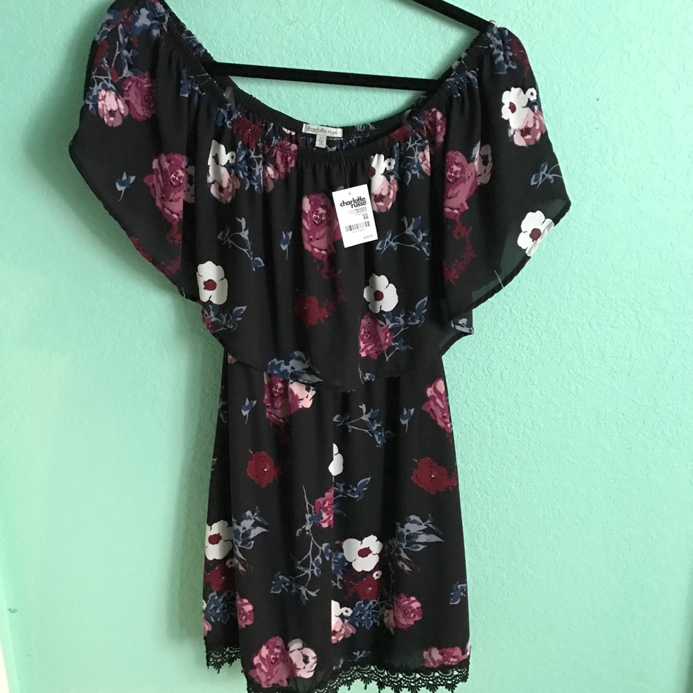 NWT Charlotte Russe floral off the shoulder dress