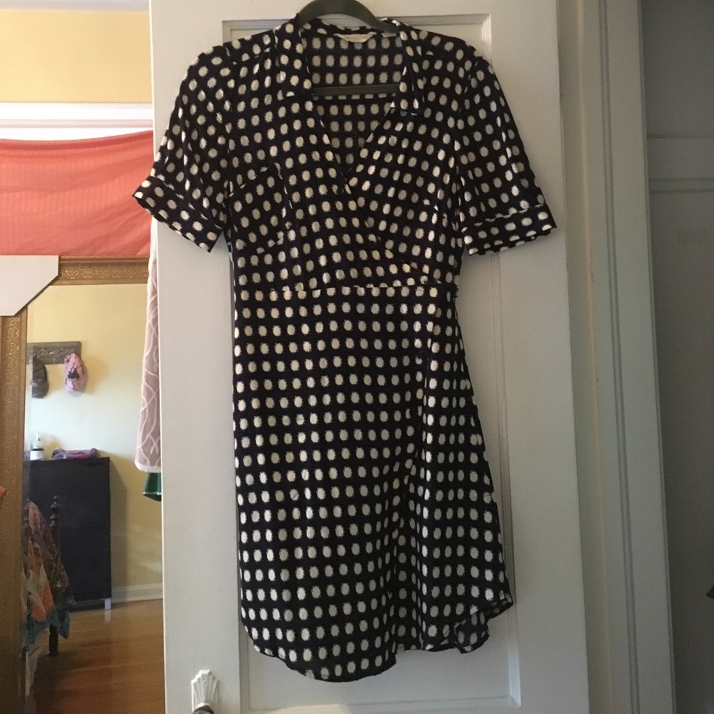 Anthropologie Sm Petite Button Wrap Dress