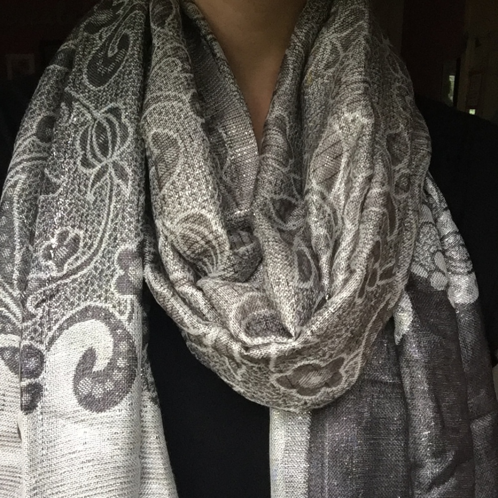 NWT LOFT Silver Metallic Scarf