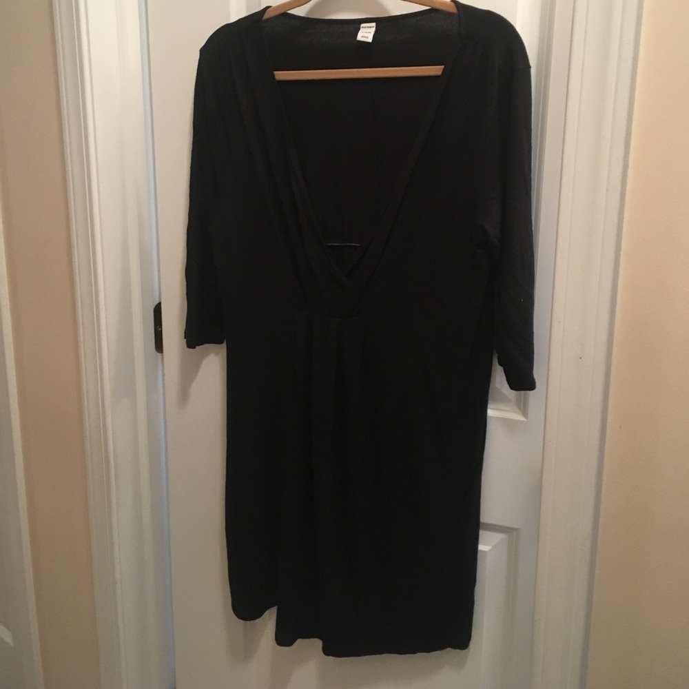 Short jersey black tunic length dress