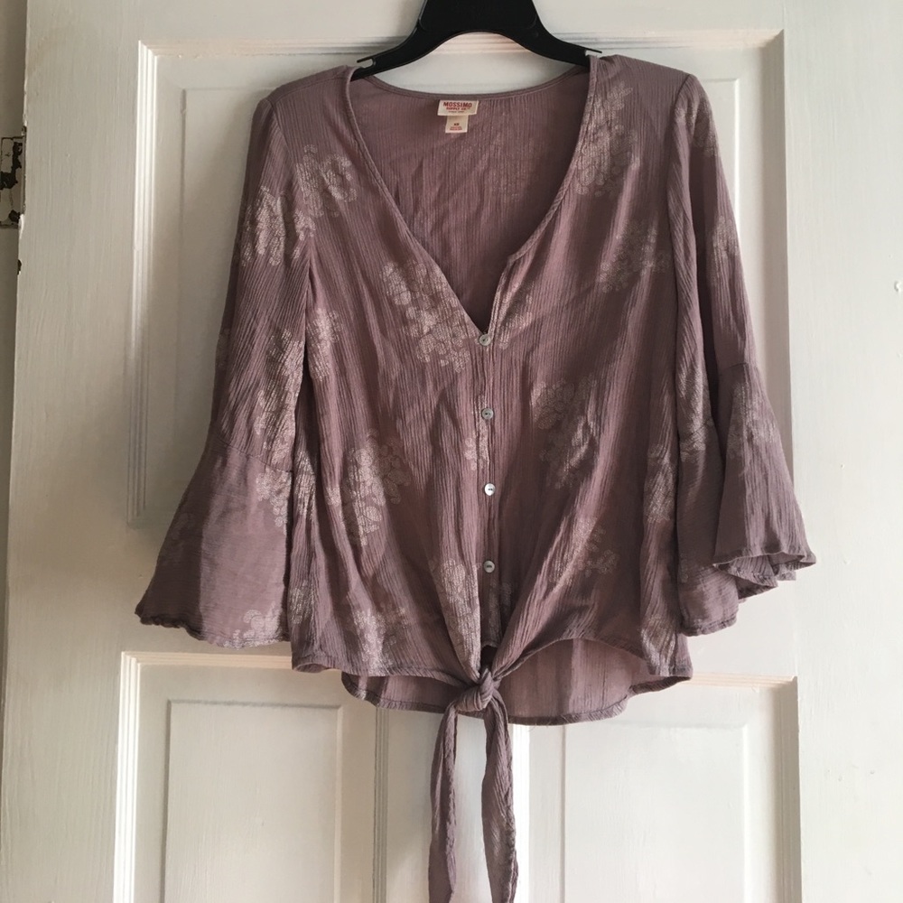 Bell Sleeve Tie Shirt