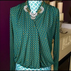Michael Kors Wrap Blouse in Chain Print