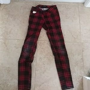 Plaid Punk Skinny Jeans
