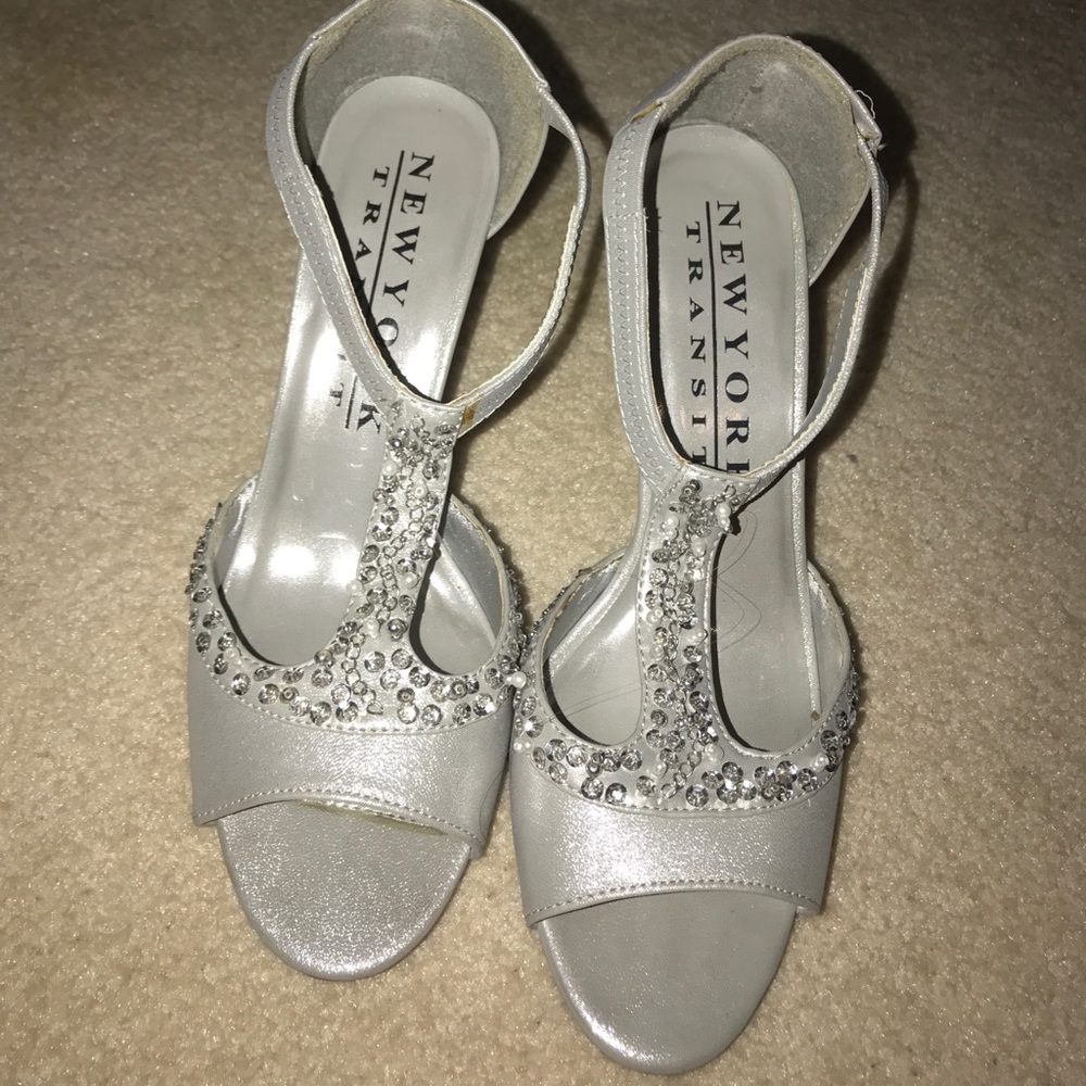 New York Transit silver high heels