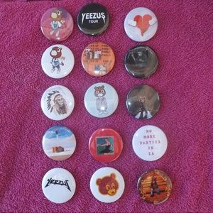 15 Kanye West Pin Buttons Yeezus Pablo Fashion
