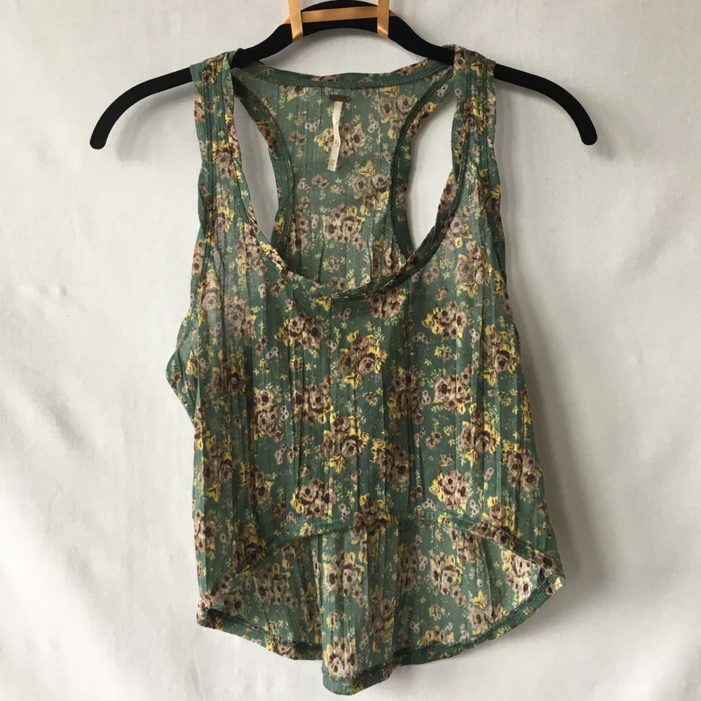 Free People High Low Cropped Racerback Tank NEW XS