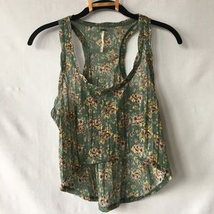 Free People High Low Cropped Racerback Tank NEW XS