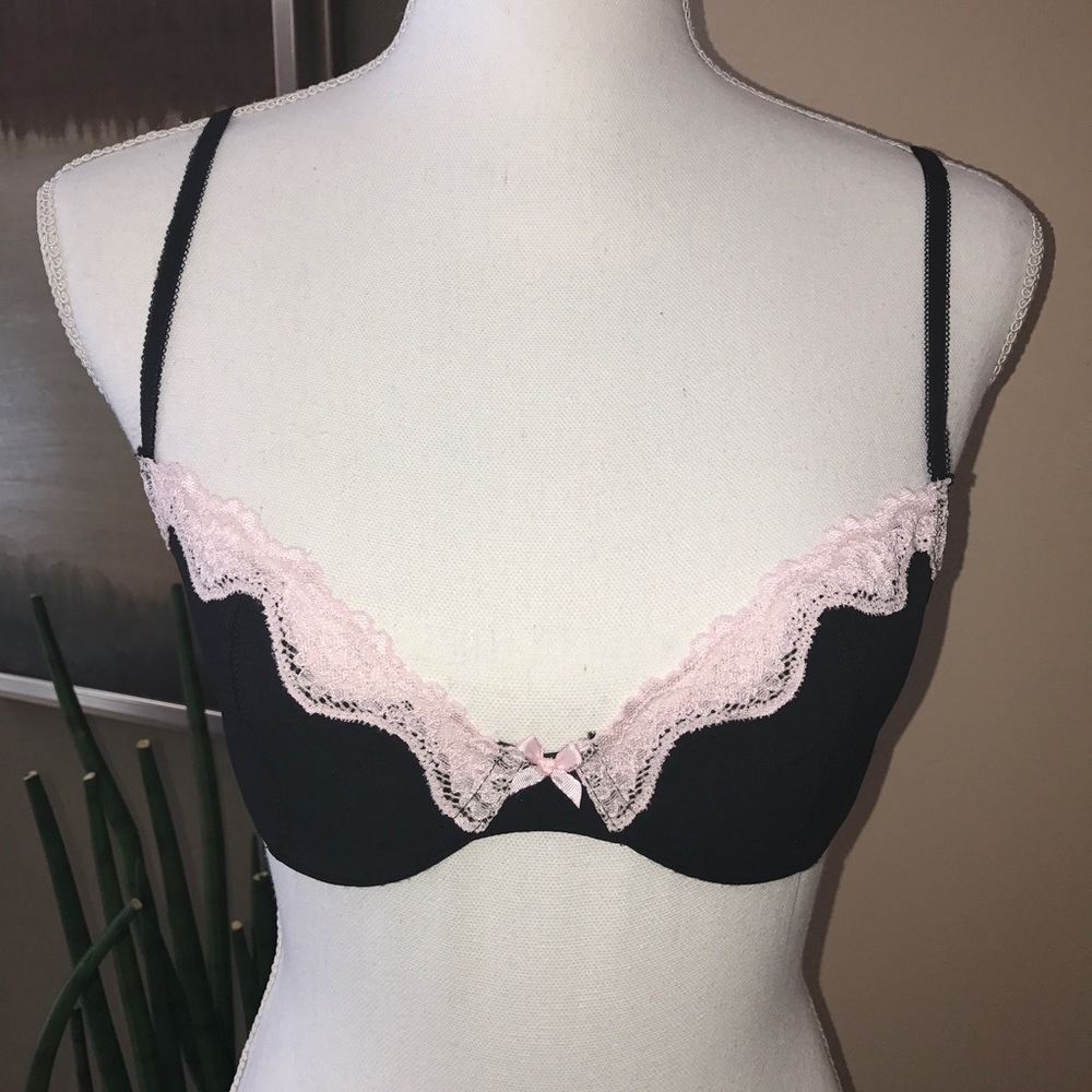 Victoria's Secret Black Unlined Demi Bra 32C