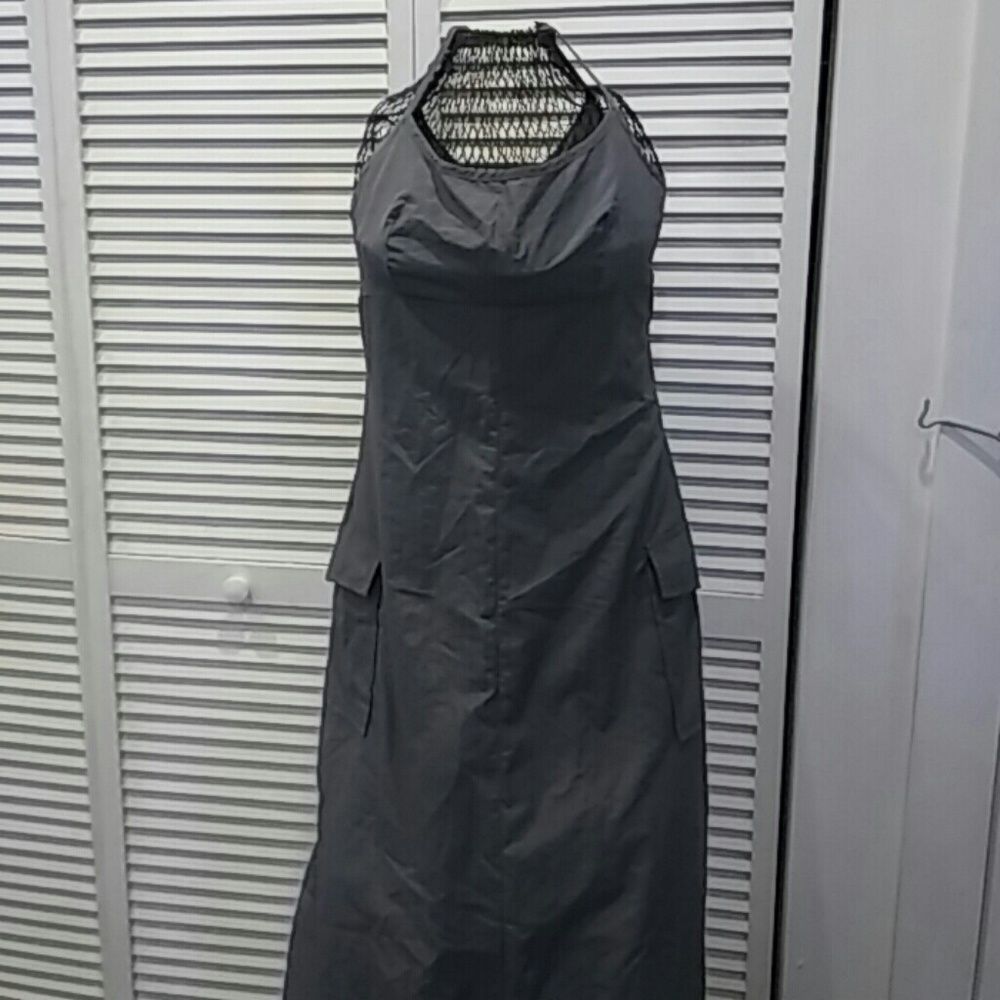 Gun metal grey parachute dress