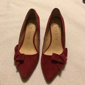 Sole Society Red Bow Wedge