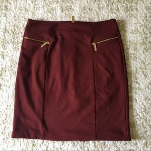 Michael Kors Maroon Pencil Skirt