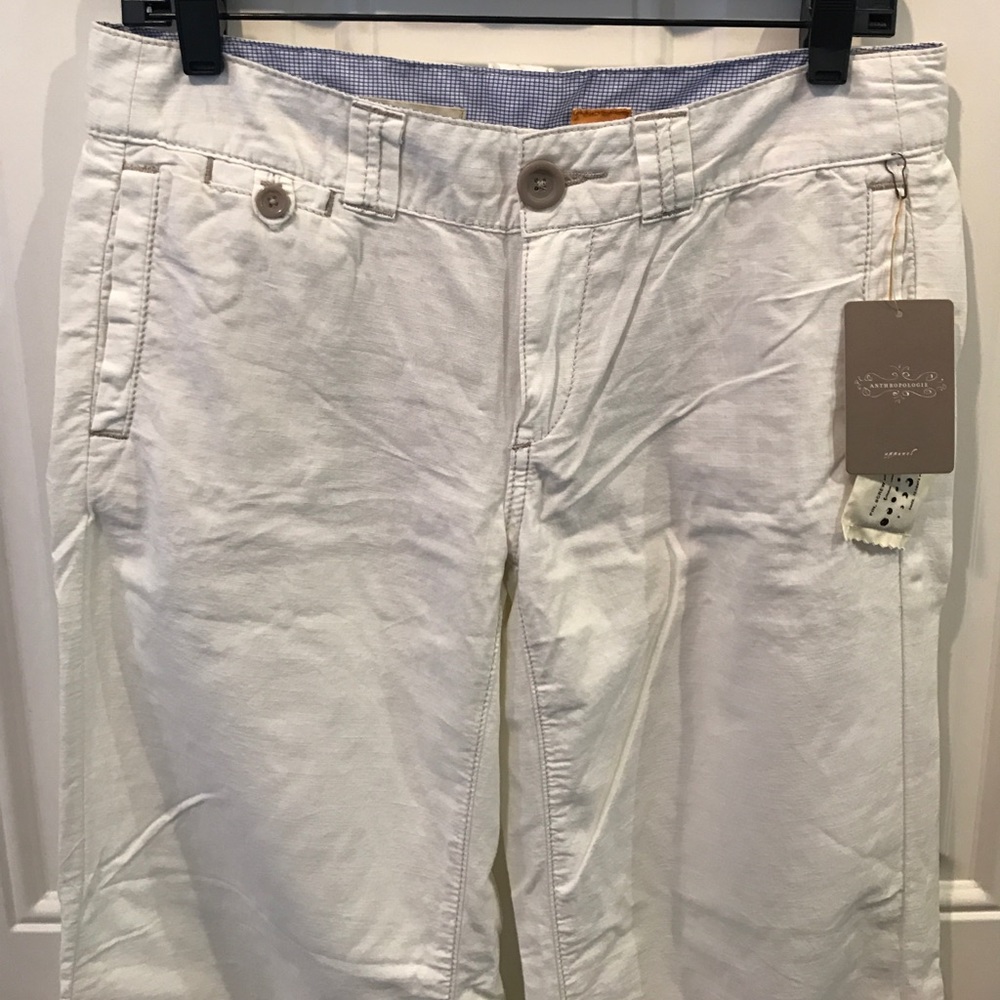 Anthropology white cotton wide leg trousers - NEW!