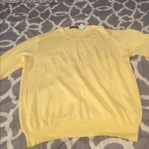 Yellow J crew men's pulllover sweater