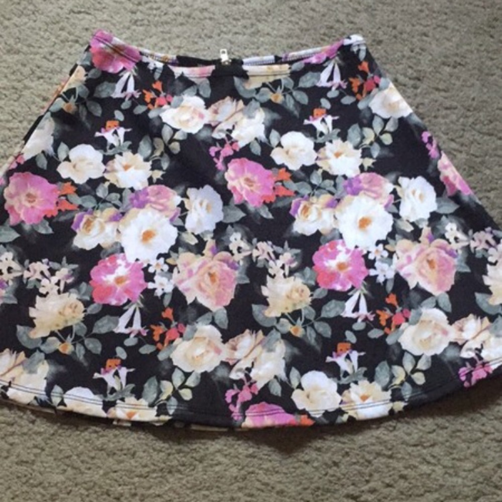 Floral Forever 21 Skater Skirt