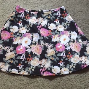 Floral Forever 21 Skater Skirt