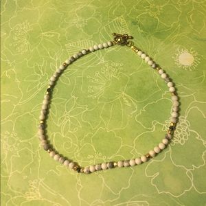 White beaded choker