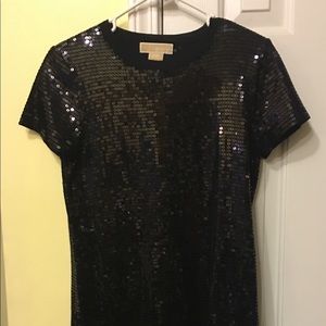 Authentic Michael Kors Black Sequin Shirt Dress